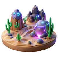impressive modern Desert Alien Habitat 3D Render of Futuristic Structure exclusive png