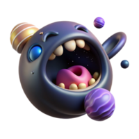 wonderful abstract Cosmic Creature 3D Render of a Funny Cartoon Monster high resolution png
