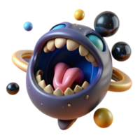 magnificent creative Cosmic Creature with Rings and Planets high resolution png