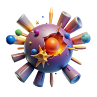 dramatic classic Abstract 3D Sphere with Exploding Colorful Elements high resolution png