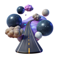 stunning abstract Journey Through Abstract Cosmos A Road to the Unknown original png