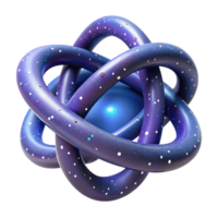 serene rustic Abstract Atom Structure 3D Model of Subatomic Particles genuine png