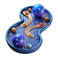 extraordinary classic Cosmic Abstract 3D Render of Celestial Bodies high resolution png