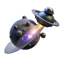 stunning abstract Cosmic Collision Planet Rings Spaceship Encounter high quality png