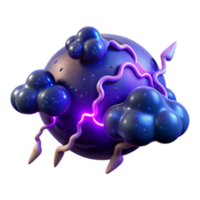 impressive abstract Gloomy Orb 3D Render of Stormy Sphere with Glowing Energy high resolution png