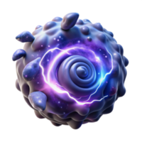 Cellular Energy, Plasma Discharge, Microscopic Structure, 3D Rendering, Abstract Art, Science Fiction, Biomedical Illustration, Purple Hues, Cosmic Background, Intricate Design png