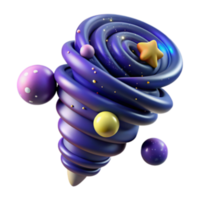 elegant creative Cosmic Swirl Abstract 3D Render of a Galaxy Vortex original png