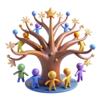 serene creative Community Growth A Symbiotic Tree of Unity and Support professional png