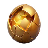 dramatic creative Golden Fractured Sphere Unveiling the Hexagonal Core authentic png