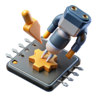 stunning abstract Robot Assembling Microchip Gear Automation Innovation original png
