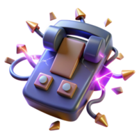 beautiful creative Retro Device with Energy Spikes 3D Render authentic png