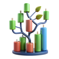 extraordinary abstract Abstract Tree with Colorful Cylinders Modern Decorative Object premium png