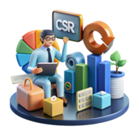 serene minimalist CSR Strategy Data-Driven Approach to Sustainable Growth premium png
