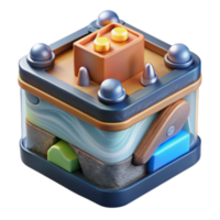 elegant artistic Abstract 3D Puzzle Box Layered Design, Geometric Shapes, Interactive Blocks detailed png