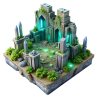 impressive vintage Enchanted Ruins Mystical Stone Gateway Glowing Flora high resolution png