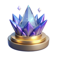 impresionante rústico cristal corona un majestuoso 3d hacer de piedra preciosa premio detallado png