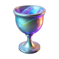 serene modern Iridescent Chalice A 3D Render of a Colorful Goblet genuine png