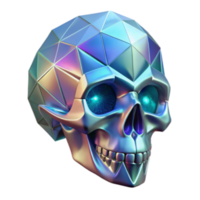 serene rustic Iridescent Geometric Skull Low Poly 3D Model exclusive png