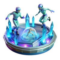 stunning abstract Futuristic Crystal Arena Virtual Reality Combat high resolution png