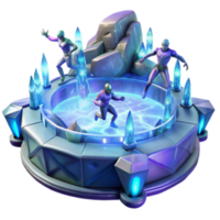 stunning abstract Crystalline Pool Fantasy Realm Game Asset high resolution png
