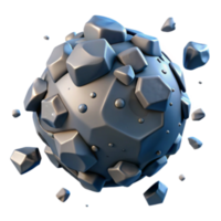 beautiful abstract Gray Rock Sphere 3D Model High-Poly, Detailed, Game Asset high resolution png