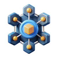 vibrant modern Centralized Data Network Hexagonal Node Structure genuine png