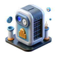 serene vintage Futuristic Data Processing Unit Efficient, Secure, and Reliable premium png