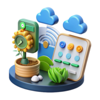 serene abstract Smart Home Automation Cloud-Based Control Panel for Plant Care authentic png