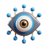 extraordinary rustic 3D Eye with Sensors Surveillance and Monitoring System high resolution png
