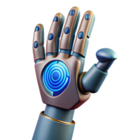 beautiful classic Robotic Hand with Digital Interface 3D Render high resolution png