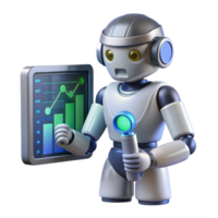 vibrant traditional Robot Analyzing Data AI-Powered Insights Growth genuine png