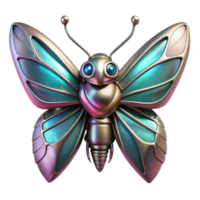 magnificent minimalist Metallic Butterfly A 3D Render of a Robotic Insect authentic png