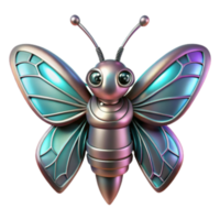 impressive contemporary Metallic Butterfly Robot 3D Render high resolution png