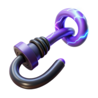 impressionante minimalista brilhando roxa gancho com energia anel Alto qualidade png