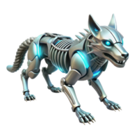 wonderful rustic Cybernetic Canine Robotic Wolf 3D Render high resolution png