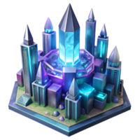 magnificent abstract Crystal City Futuristic Metropolis 3D Model high resolution png