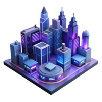 impressive creative Neon Cityscape Futuristic Urban Architecture professional png
