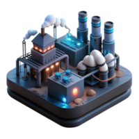 stunning abstract Industrial Complex 3D Model of a Factory 4K png