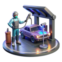 serene abstract Auto Detailing 3D Render of Car Paint Job high quality png