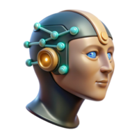 elegant abstract Advanced AI Cybernetic Head, Neural Network, Humanoid Robot professional png