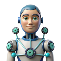 wonderful rustic Friendly Robot 3D Model of a Futuristic Boy Robot professional png