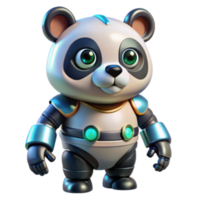 impressive rustic Adorable Panda Robot 3D Render of Cute Robotic Animal high quality png