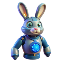 magnificent classic Adorable Robot Bunny 3D Render of a Cute Robotic Rabbit high quality png