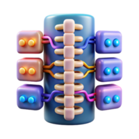impressive contemporary Abstract 3D Spinal Column with Connected Nodes high resolution png