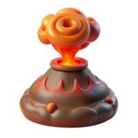 serene classic Cartoon Volcano Eruption 3D Model Asset high resolution png