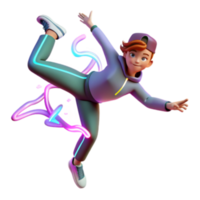 dramatic rustic Dynamic Dance Moves 3D Animation of a Teenager Breaking high quality png
