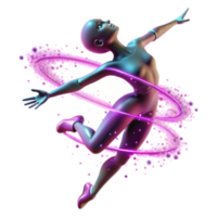 wonderful modern Digital Dancer Glowing Aura, Dynamic Pose, 3D Art original png