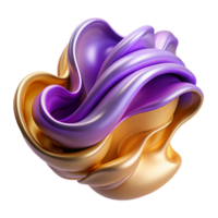 serene abstract Abstract 3D Render Gold Purple Swirls high resolution png