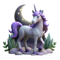 elegant abstract Cute Unicorn 3D Render high resolution png