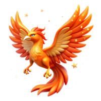 wonderful rustic 3D Render of a Fiery Phoenix high resolution png